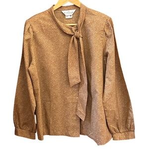 Vintage 80s The Wyndham Collection Blouse Secretary Core Dark Academia Preppy